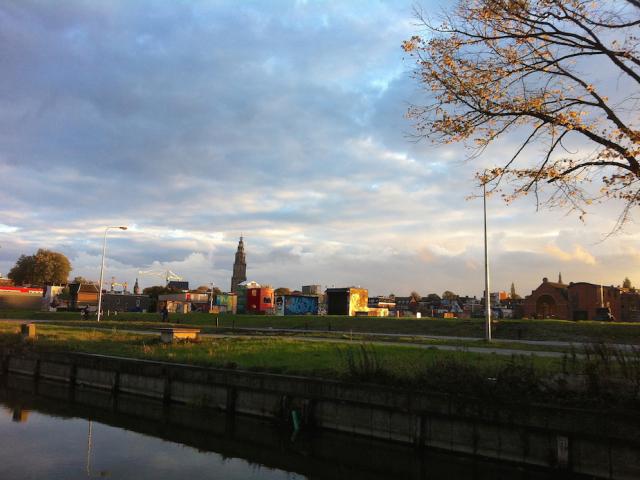 blik op Groningen vanaf de GRASboot blik op Groningen vanaf de GRASboot